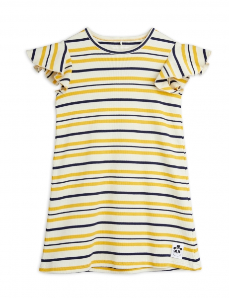 MINI RODINI Kleid Rib Streifen - gelb